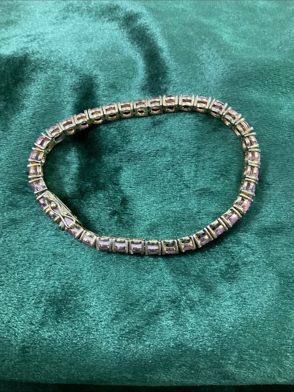 Cubic Zirconia Tennis Bracelet 7 1/2” Pink